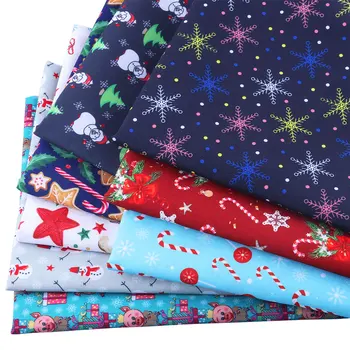 Sărbătoare meserii țesătură de poliester de Crăciun pânză imprimate textile DIY140cm piese/piese de cusut haine masă pilota tesatura