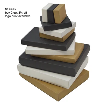 10buc Mare de Carton o Cutie-Cadou Personalizat Mici cutie de Carton Kraft Ambalare Cutie Cu Capac Alb Negru Cutii de Hârtie Pentru Ambalare