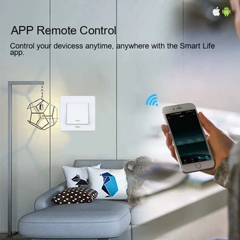 Milfra Wifi Inteligent intrerupator Fir Neutru Necesare UE 86mm Telefon Vocea Switch-uri de Control pentru Asistenta Alexa Tuya de Viață Inteligentă