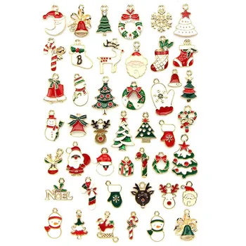 45pcs Amestecat Crăciun Farmece Email Ornamente de Crăciun Copac DecorationEarrings Bijuterii DIY Concluziile