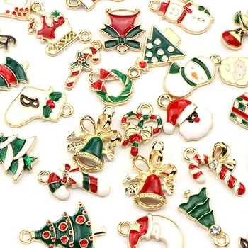 45pcs Amestecat Crăciun Farmece Email Ornamente de Crăciun Copac DecorationEarrings Bijuterii DIY Concluziile