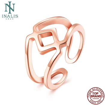 INALIS Placat cu Aur Rose Romantic Gol Reglabil Deschide Inele Pentru Femei Geometrice Simple Inel de Partid Femeie Moda Bijuterii