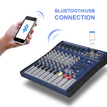 Sunet bun!!!USB Bluetooth controler dj mixer professional amplificator 6 canale audio Digitale Efect de karaoke KTV Nunta mixer