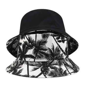 KASURE Unisex Bază de Arțar Palmier Model Bucket Hat Pentru Femei Barbati Călătorie de Vară Soarele de Protecție Strada Hip Hop Capac Pentru Cuplu