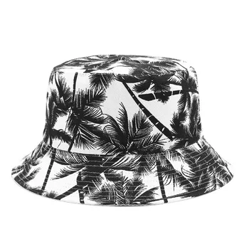 KASURE Unisex Bază de Arțar Palmier Model Bucket Hat Pentru Femei Barbati Călătorie de Vară Soarele de Protecție Strada Hip Hop Capac Pentru Cuplu