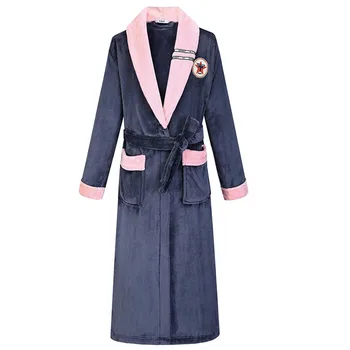 Femei Haină Kimono Rochie Lungă Perioadă De Îmbrăcăminte De Noapte Se Ingroase Pijamale Flanel Casual, Lenjerie Intima De Iarna Cald Fleece Coral Uzura Acasă