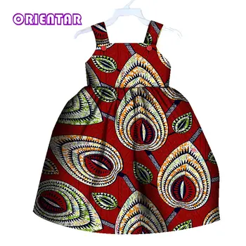 Copii drăguț Fată Afro Copii Rochie de Imprimare Florale Rochie fără Mâneci Bazin Riche Haine de Vara Fete Casual, Rochii de Bumbac WYT80