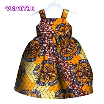 Copii drăguț Fată Afro Copii Rochie de Imprimare Florale Rochie fără Mâneci Bazin Riche Haine de Vara Fete Casual, Rochii de Bumbac WYT80