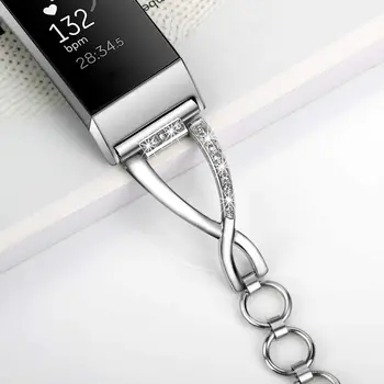 Compatibil pentru Fitbit Charge 4/4SE Taxa de 3 Benzi, Cristal Stras Bijuterii Înlocuire Curea