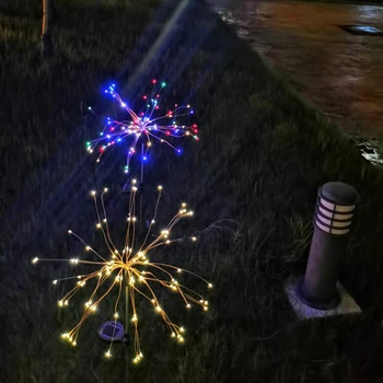 120 de LED-uri Alimentate Solar Agățat Starburst foc de Artificii de Crăciun Zână Șir Lumina Pliabil Ghirlanda de Decoratiuni Exterioare