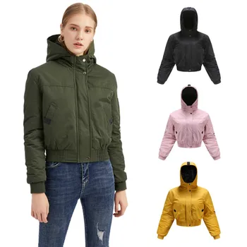 Noi toamna și iarna bumbac îmbrăcăminte pentru femei cu capac haina de moda pentru femei vrac lungă maneca scurta jacheta casual, din bumbac