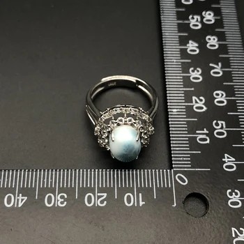 Natural oval 8*10mm 3ct piatră prețioasă larimar inele argint 925 inel bijuterii fine frumos cadou pentru soție,mamă