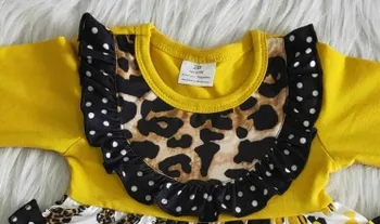 Produse noi pentru copii fete toamna iarna leopard print de pene de buzunar design modern cu dungi bell jos pantalonii