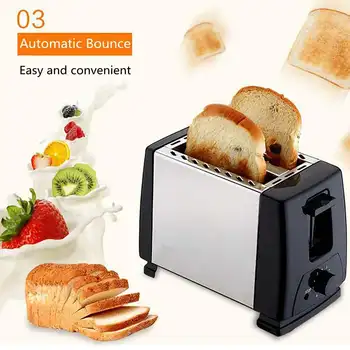 750W 220V Prajitor de Paine Toaster cuptor de copt aparate de bucatarie, mașină paine prajita sandwich mic dejun repede de siguranță filtru