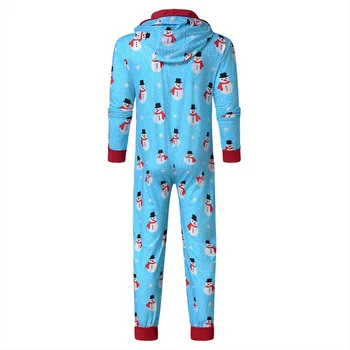 Toamna Iarna Barbati Cald 2020 Crăciun Elan Om De Zăpadă Print Cu Maneci Lungi Pijama Salopeta De Agrement Pijamale De Bumbac Moale Haine De Acasă