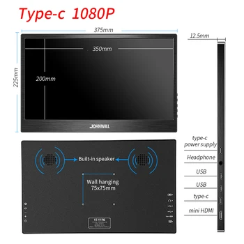 Touch HD de 15.6 monitor portabil 1080 ecran IPS USB de Tip C, HDMI, display pentru laptop PC Ps4 Comutator Xbox monitor de gaming