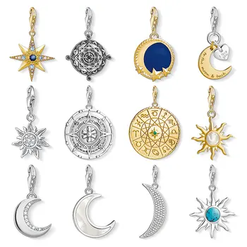 Sun Moon Star Constelație Farmec Inima pentru a Face Bijuterii Argint 925 Piatra Coajă DIY Moda Bijuterii Brățară Colier
