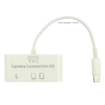 1 buc 3-În-1 Cititor de Carduri Pentru Tableta IPad 4 Mini IOS 11 Micro SD MMC TF Card Reader USB OTG Cablu Adaptor Camera Connection Kit