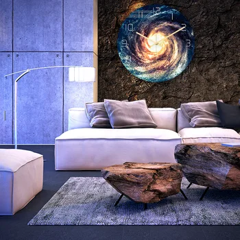 3D Star Univers Ceas de Perete Acrilica Mișcarea Tăcut Dormitor Living Deco Ceas de Timp Și Spațiu Galaxy TV de Perete de Familie Dormitor