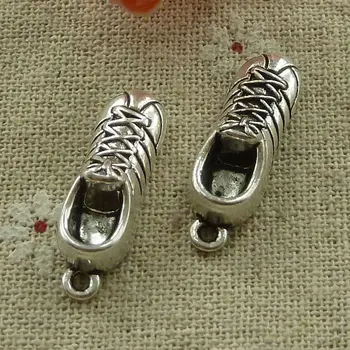 66 de piese de argint tibetan pantofi farmece 28x9mm #2690