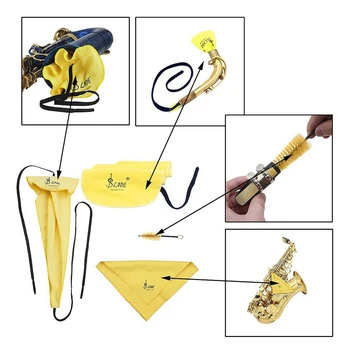 SLADE 4 în 1 Saxofon Curățare Kit Inclusiv Sax de Curățare Pânză, purtător de cuvânt Perie pentru Clarinet, Flaut, Vânt și de Suflat din lemn Ins