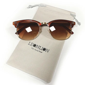 LeonLion Polarizati Epocă Semi-Fără Ramă De Brand Designer De Ochelari De Soare Femei/Bărbați Clasic Oculos Gafas De Sol Retro Ochelari De Soare