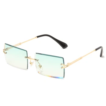 Moda Pătrat fără ramă de ochelari de Soare Noi Femeile Mici ochelari de Soare Nuante Brand de Lux Metal ochelari de soare UV400 Ochelari
