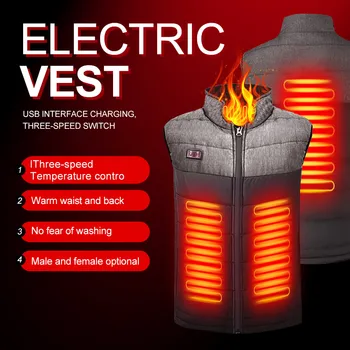 2020 Iarna USB Încălzire Vesta Femei Vesta Infraroșu de Încălzire Electrică Jacheta Haine Patinaj Schi Sport Drumetii Termică Veste