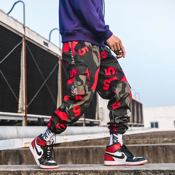 2020 Streetwear Joggeri Bărbați Hip Hop Glezna Lungime Pantaloni Barbati Casual De Imprimare Sweatpants Mens Pantaloni Harem