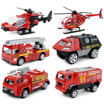 6pcs/set Mini-Camion de Incendiu Speciale de Poliție Aliaj Model de Masina Jucărie Aliaj de Inginerie Auto Tractor de Jucărie pentru Copii Dropshipping 018