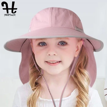 FURTALK Pălărie de Vară pentru Copii Pălării de Soare cu Gat Lambou Fete Baieti Safari Soare Pălărie de Protecție pentru Copilul de Vară Șapcă pentru 2-12 Ani
