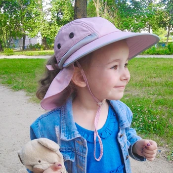 FURTALK Pălărie de Vară pentru Copii Pălării de Soare cu Gat Lambou Fete Baieti Safari Soare Pălărie de Protecție pentru Copilul de Vară Șapcă pentru 2-12 Ani