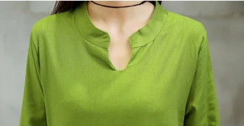 2020 Vara Toamna De Moda De Îmbrăcăminte Pentru Femei Vrac Rochie Stil Național Roșu Verde Imprimat Cu Maneci Lungi Bumbac Lenjerie De Rochii De Sex Feminin