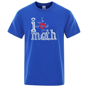 Moda Logo-ul de Imprimare Camasi Barbati Maneca Scurta Iubesc Matematica O-Gât Vrac Brand Teuri 2019 mai Noua Creatie Matematice T-Shirt