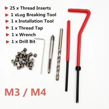 De Brand Nou 25pcs Thread Repair Kit M3*0,5 MM/M4*0,7 MM