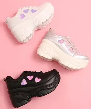 Fată Japoneză Dulce Lolita Adidași Inima Femeilor Fata De Colegiu Studenți Lolita Pantofi Toc Inalt Platforma Pantofi Platforma Sneakes