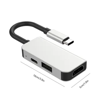 USB3.1 Hub de Tip C pentru HD+USB Adaptor 3-in-1 Multi-funcțional Laptop Splitter Converter Doc