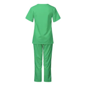 Bărbați Femei Short Sleeve V-neck Topuri+pantaloni mamele care Lucrează Set Uniform Costum de asistenta Medicala de Lucru Uniformă Set Costum de Asistenta Uniformă 2020