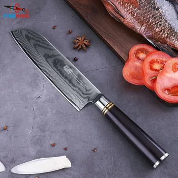 FINDKING 5PCS Vârf Cuțit de Bucătărie Seturi VG10 Oțel Damasc Chef Santoku Cutite Inox cu lama Octangle cuțit cu Mâner Bucătari