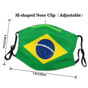 Brazilia Flag Masca Anti Praf Reglabil Masca De Fata Capac Protecție Bărbați Femei Respirator Gura Mufla