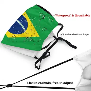 Brazilia Flag Masca Anti Praf Reglabil Masca De Fata Capac Protecție Bărbați Femei Respirator Gura Mufla