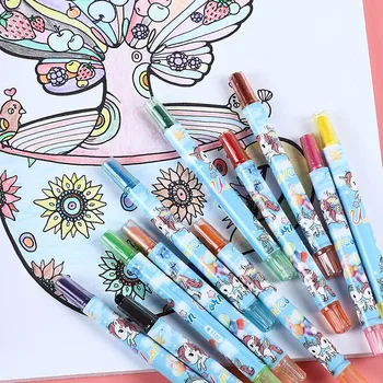 12 buc/set Unicorn Creioane de Ceară Drăguț Rulare Creion Set Artă Ulei Pastel Graffiti stilou Desen Pictură Pixuri pentru Copii Student cadou
