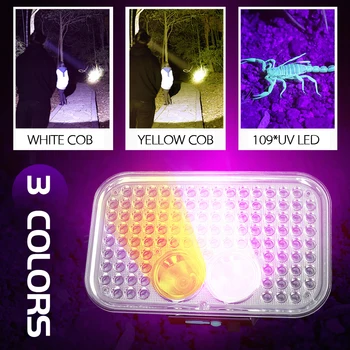 LED 2 In 1 Negru Cap de Lumină Lampă Lanternă 4 Moduri de Iluminare UV Far cu LED-uri UV Lanterna Pentru Îmbrăcăminte pentru animale de Companie Alimente Ciuperca de Detectare
