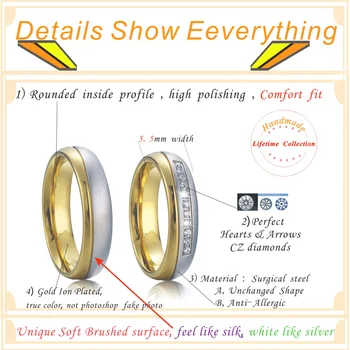 1 pereche câteva inele de nunta set de vest iubitorii de alianțe bijuterii titan inel de căsătorie pentru bărbați și femei