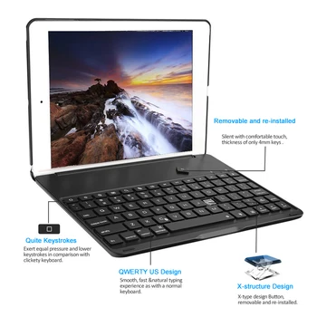 Landas Backlit Keyboard Pentru iPad Air 2 Caz Acoperire Wireless Tastatura Bluetooth Pentru iPad Air 2 Tastatură Pentru iPad 6 A1566 A1567