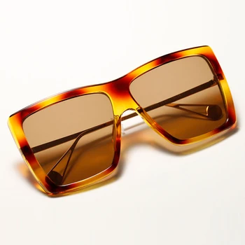 Peekaboo mare cadru ochelari de soare femei pătrat leopard maro accesorii de vară retro supradimensionat ochelari de soare pentru femei de sex masculin uv400