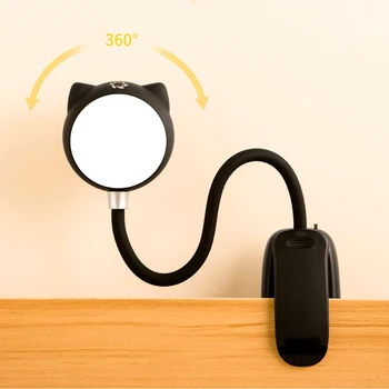Desene animate Lampă Noptieră Difuzor Bluetooth Flexo Lumina de Noapte Reîncărcabilă fără Trepte de Atenuare Ochi-Îngrijire cu Clip