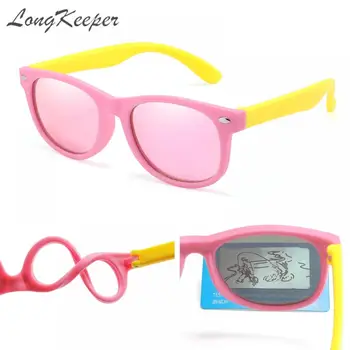 LongKeeper Silicon Polarizate Copii ochelari de Soare Copii Oglindă Nit Băieți Fete Ochelari de Soare Ochelari de Copil Nuante Oculos UV400