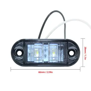 2 buc LED-uri Albe Lumini de poziție Laterale Clearance-ul Remorcă Auto Caravana 12V Impermeabil Camion, Camion Remorca Partea de Lumina, Lumina de Semnalizare