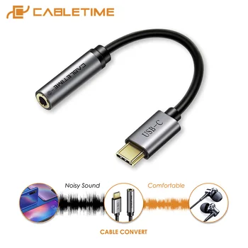 CABLETIME C USB la 3.5 mm Audio jack de Tip C-3.5 mm AUX Casti Adaptor Pentru Samsung A90 S10+ Huawei Mate30 20 P30 Xiaomi C019